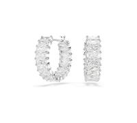 Swarovski Matrix Mini -Hoop -Ohrringe, weiß, Rhodiumplattierter