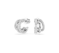 Hyperbola Kreolen, Rundschliff, Mini, Weiß, Rhodiniert OS