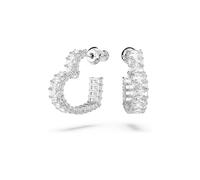 Paar Creolen SWAROVSKI "Matrix, Herz, Groß & Klein" Ohrringe Gr. S, Metall, silberfarben (metallfarben, kristallweiß, kristallweiß) Damen Creolen Mit Swarovski Kristall (21231546-S)