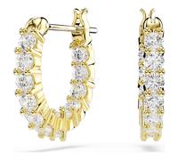 Swarovski Matrix Vittore Kreolen, Vergoldete Ohrringe mit Strahlenden Weißen Swarovski Zirkonia, Größe: 1.5 x 0.2 cm