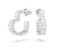 Paar Creolen SWAROVSKI "Matrix, Herz, Groß & Klein" Ohrringe Gr. S, Metall, silberfarben (metallfarben, kristallweiß, kristallweiß) Damen Creolen Mit Swarovski Kristall (21231546-S)