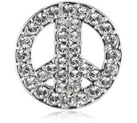 Swarovski Damen-Charm Metall Kristall Peace Clip weiß 1.36 x 1.36 cm 5002660