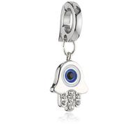 Swarovski Damen-Charm Palladium Fatima Epoxy blau weiß Jet schwarz Kristallpavé klar 2.83 x 0.97 cm 1185958