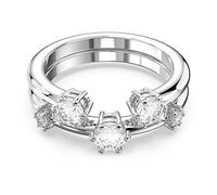 Swarovski Damen-Damenring Metall 3 Kristall 55, Silber 32022376