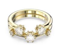 Swarovski Damen-Damenring Metall 3 Kristall