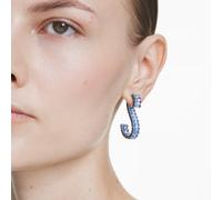 Matrix Drop-Ohrhänger, Baguette-Schliff, Blau, Rutheniert