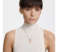 Swarovski Damen Halskette Dextera Achteckform, Weiß, Roségoldfarbe 5642389