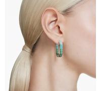 Swarovski Matrix Creolen, Baguette-Schliff, Grün, rhodiniertes Metall, One Size, Kristall, Zirkonia, One Size, Kristall, Cubic Zirkonia, One Size, Kristall, Zirkonia