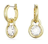 Paar Creolen SWAROVSKI "DEXTERA, 5666023" Ohrringe Gr. Metall, gelb (gelbgoldfarben, metallfarben, kristallweiß, kristallweiß) Damen Creolen mit Swarovski Kristall (97346715-0)