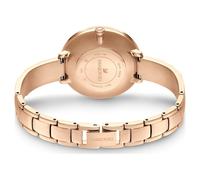 Swarovski Crystalline Delight Uhr, Edelstahl Damenuhr mit Rosévergoldetem Gehäuse, Silberfarbenem Zifferblatt, Swarovski Kristallen und Metallarmband