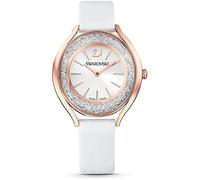 Swarovski Damen Uhr 5519453 Crystalline Aura, Lederarmband, weiss, rosé vergoldetes PVD-Finish