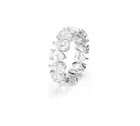 Swarovski Damenring Matrix Vittore – Silberfarbenes Finish, weiße Tropfenschliff-Kristalle, Größe 60