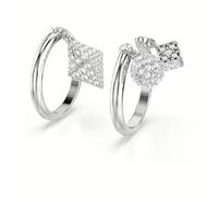 Swarovski Dextera 2 Stück Damen Ring rhodiniert Kugel Würfel weiß Größe 55