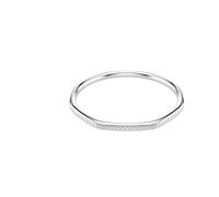 Swarovski Armreif Dextera Achteck, rhodiniert, klare Rundschliff-Kristalle, 16,1 cm (S)