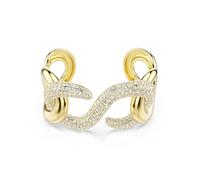 Swarovski Dextera Armreif, rund, weiß, vergoldet