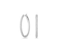 Swarovski Dextera Creolen fr Damen mit weien Kristallen in rhodinierter Fassung