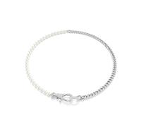 Swarovski Dextera Halskette, Pavé, Kristallperle, Weiß, Rhodiniert