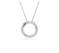 Swarovski Damenhalskette Dextera 5692737 – Pavé-Anhänger, rhodiniert, silber, weiße Kristalle