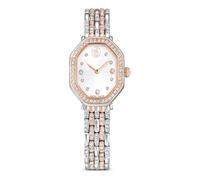 Dextera Octagon Uhr, Schweizer Produktion, Metallarmband, Silberfarben, Roségoldfarbenes Finish OS