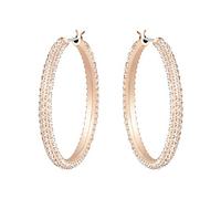 Swarovski Kreolen Dextera – Pavé, Groß, Rosa, 18K Roségoldbeschichtet