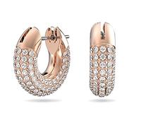 Paar Creolen SWAROVSKI "Dextera Creolen, Pavé, 5636530, 5636531" Ohrringe Gr. Metall, rosegold (roségoldfarben, kristallweiß, kristallweiß) Damen Creolen mit Swarovski Kristall (44448512-0)