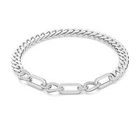 Swarovski Dextera necklace, Pavé, Statement, Mixed links, White, Rhodium plated