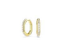 Swarovski Dextera Kreolen, Vergoldete Kreolen mit Achteckigem Design und Klaren Kristallen im Rundschliff in Krappenfassung, Größe: 2.4 x 0.4 x 2 cm
