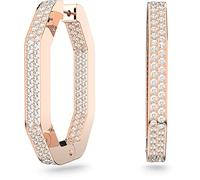 Creolen Oktagon von Swarovski - Weiß/Roségold
