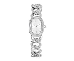 Swarovski dextera quarz silberfarbenem damen uhr mit weißem zifferblatt und edelstahl armband one_size Silber