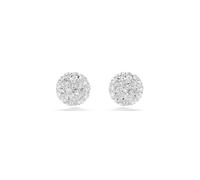 Swarovski Dextera Rhodinierte Rundschliff-Kugel-Ohrstecker, Weiß, 0.6 cm x 0.6 cm, Kristall, Kristall