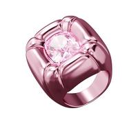 Swarovski Dulcis Cocktail-Ring mit rosa Kissenschliff-Kristallen auf irisierendem rosa Aluminiumband, Größe 50, US-Größe 5, Teil der Dulcis Kollektion, US 5/EU 50, Nicht-Edelstein, Kein Edelstein