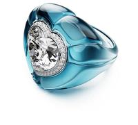 Dulcis Cocktailring, Herzschliff, Pavé, Herz, Blau 58