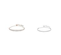 Swarovski Emily Armband, Weiss & Subtle Trilogy Armband, Weiss, Rhodiniert