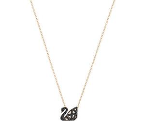 Swarovski Facet Swan Halskette, Damenhalskette im Metallmix mit Schwan-Anhänger und Funkelnden Swarovski Kristallen