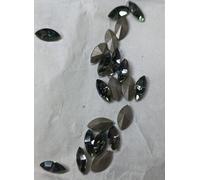Swarovski® Fancy Vintage Navette Black Diamond Silver Foiled 10x5mm