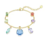 Gema Armband, Verschiedene Schliffe, Schwingende Kristalle, Mehrfarbig, Goldlegierungsschicht OS