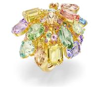 Swarovski Gema Cocktail Ring, gemischter Schnitt, mehrfarbig, 18 kt Gold-Finish, regolabile, Kristalle, 18 Karat Gold, ReCreated™ Crystals, Kristall