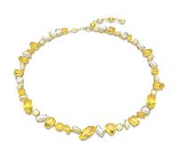 Gema Halskette von Swarovski - Gelb, Goldlegierungsschicht