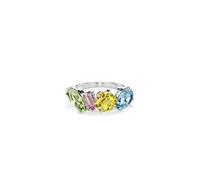 Swarovski Gema Cocktailring, Verschiedene Schliffe, Mehrfarbig, Rhodiniert