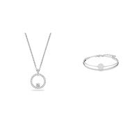 Swarovski Ginger Armreif, Weiss, Rhodiniert & Creativity Anhänger, Rund, Weiss, Rhodiniert