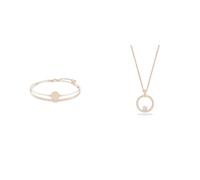 Swarovski Ginger Armreif, Weiss, Roségold-Legierungsschicht & Creativity Anhänger, Rund, Weiss, Roségold-Legierungsschicht