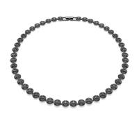 Swarovski Halskette Angelic rund schwarz Ruthenium plattiert schwarz, Large, Edelstahl, Strass