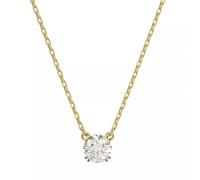 Swarovski Halskette - Constella Necklace Round cut Gold-tone plated - Gr. unisize - in Weiß - für Damen