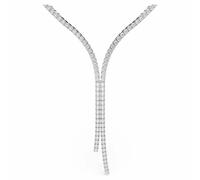 Matrix Y-Halskette, Rundschliff, Weiß, Rhodiniert
