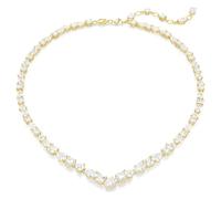 Swarovski Halskette Mesmera, verschiedene Schliffe, Weiß, Goldlegierungsschicht, OS