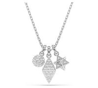 Dextera Anhänger, Rundschliff, Kugel und Würfel, Weiß, Rhodiniert