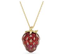 Idyllia Anhänger, Verschiedene Schliffe, Erdbeere, Rot, 18K Goldbeschichtet OS