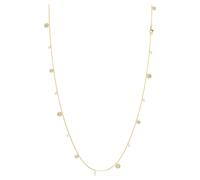 Una Angelic lange Halskette, Kristallperle, Rundschliff, Weiß, Goldlegierungsschicht OS