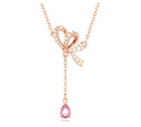 Kette mit Anhänger SWAROVSKI "Volta, Schleife, 5647569" Halsketten Gr. Metall, Länge: 43 cm, bunt (roségoldfarben, kristallweiß, rosa, rosa) Damen Ketten mit Anhänger Swarovski Kristall (69711020-0)