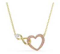 Swarovski Hyperbola Anhänger, Rundschliff, Pavé, Unendlichzeichen und Herz, Rosa, Goldlegierungsschicht
